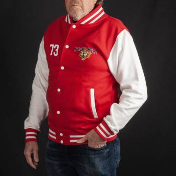 Valkoinen/Punainen Hurriganes logo Varsity Collaritakki