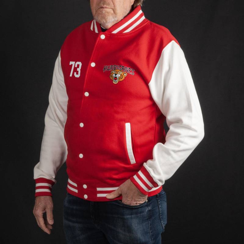 Valkoinen/Punainen DC Hurriganes logo Varsity Sweat Jacket